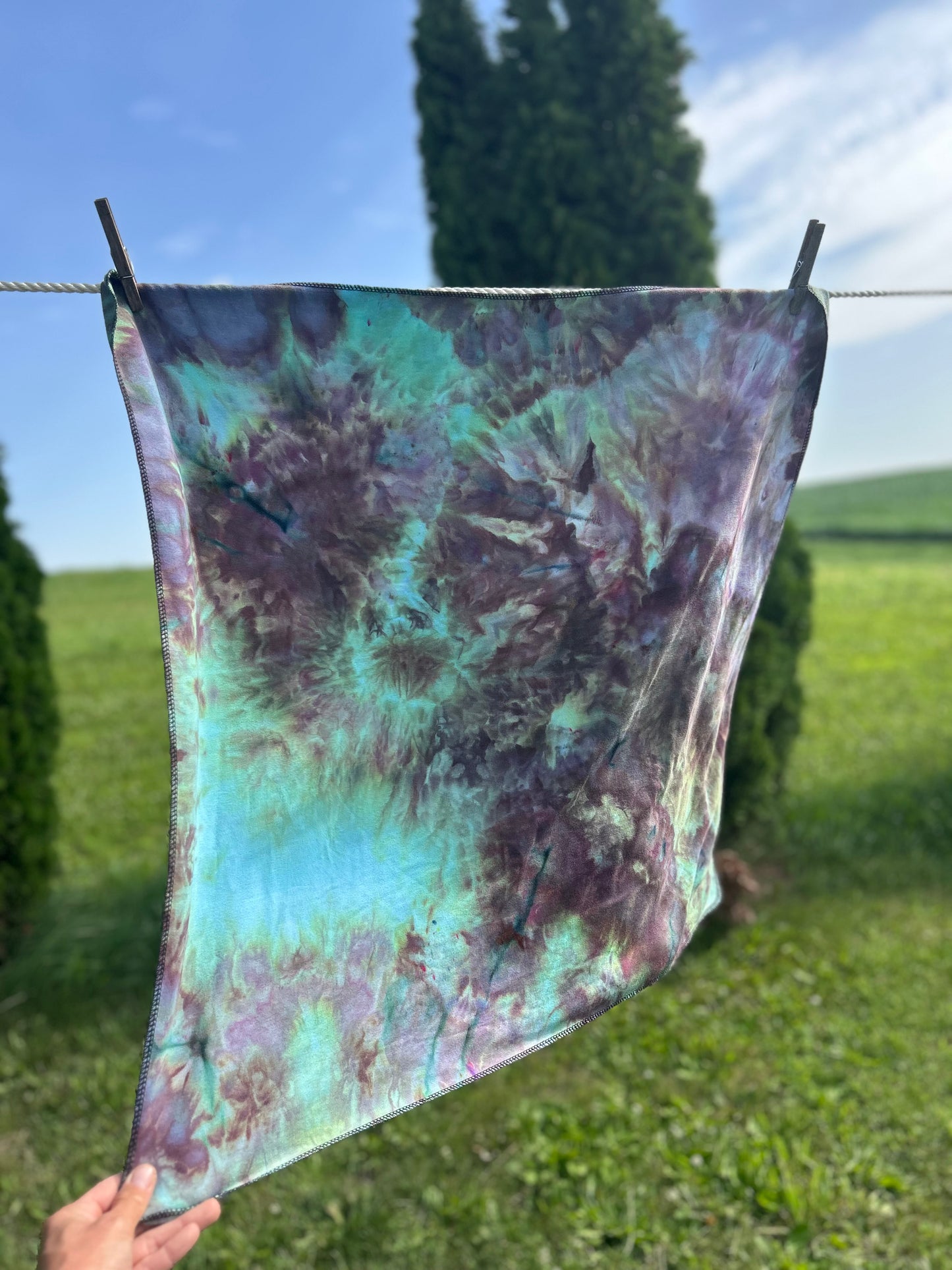 Bamboo FT Stretchy Single Flat - Ice Dye #1