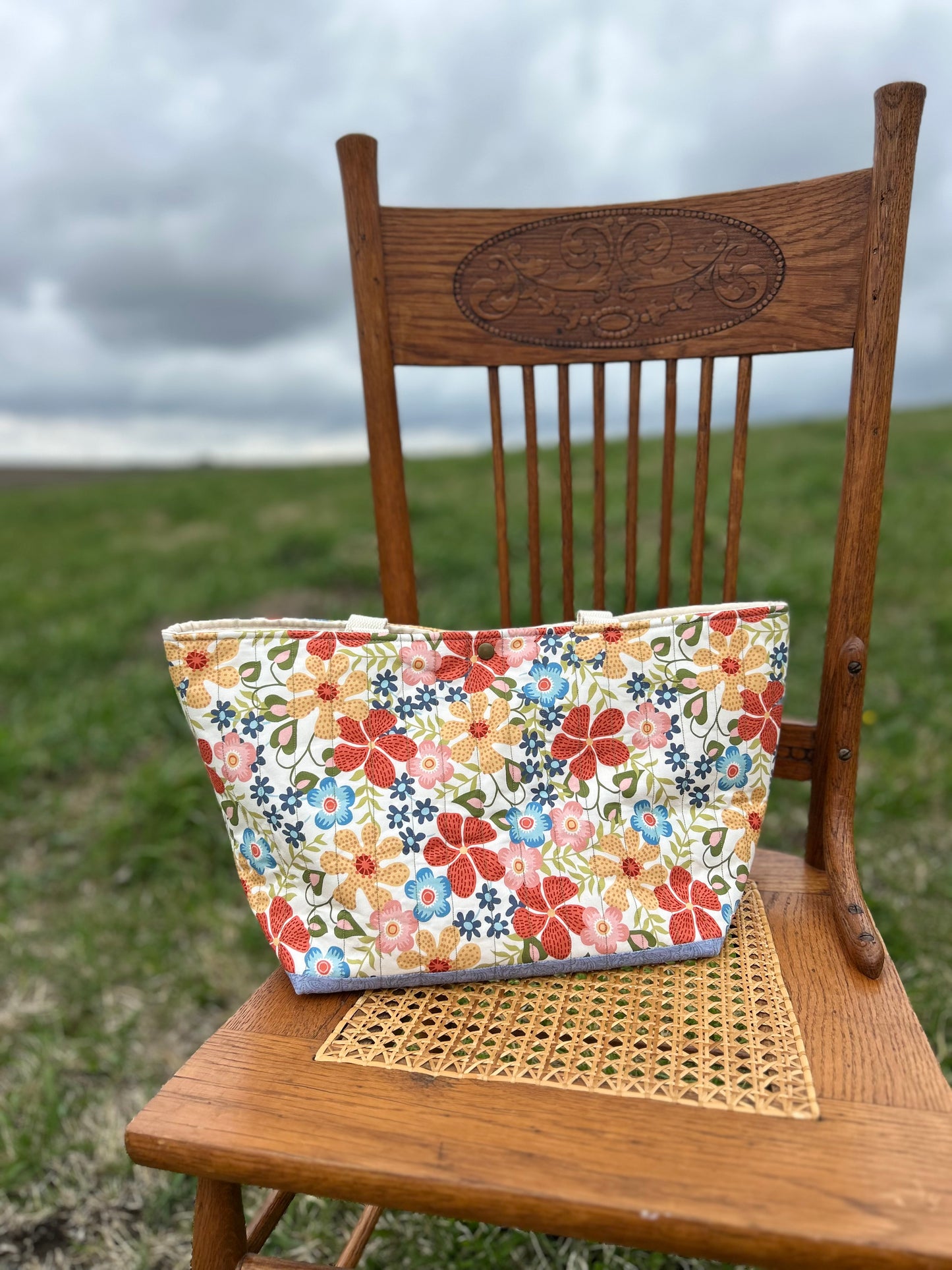 Penny's Petals Quilted Cotton Tote