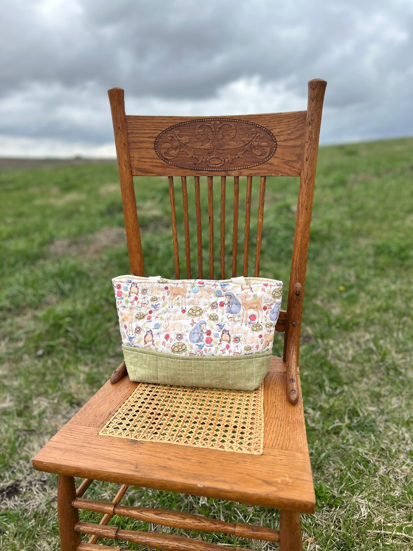 Forest Meeting Quilted Cotton Bible Bag (RTS)