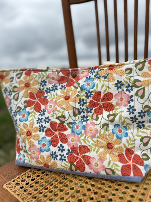 Penny's Petals Quilted Cotton Tote