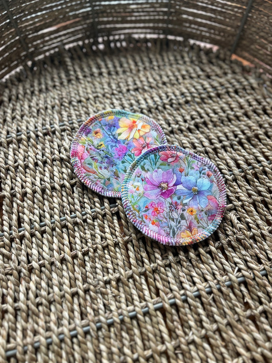 Reusable Organic Cotton FT Nursing Pads - Painted Petals