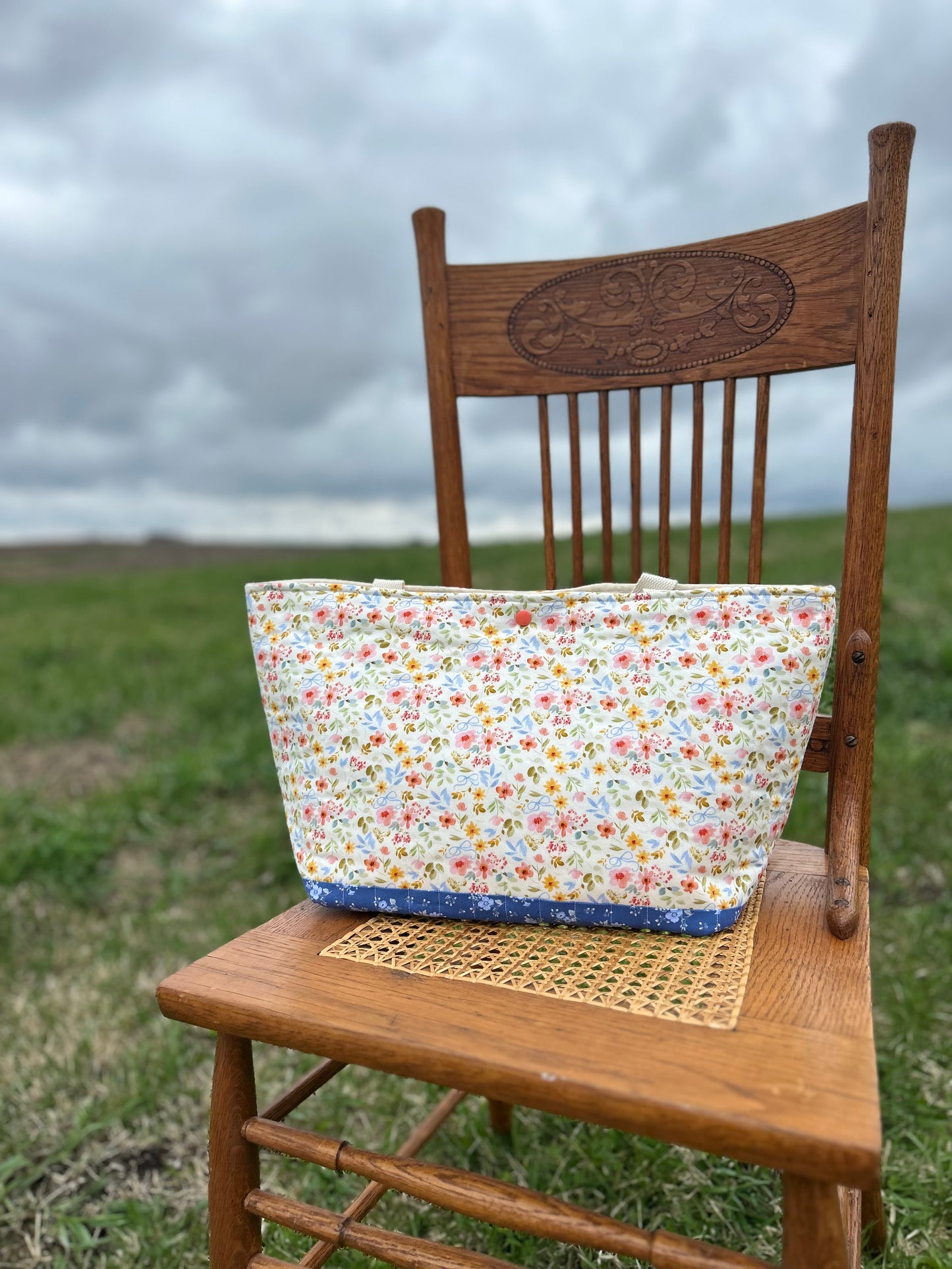 Lullaby Bloom Quilted Cotton Tote (RTS)