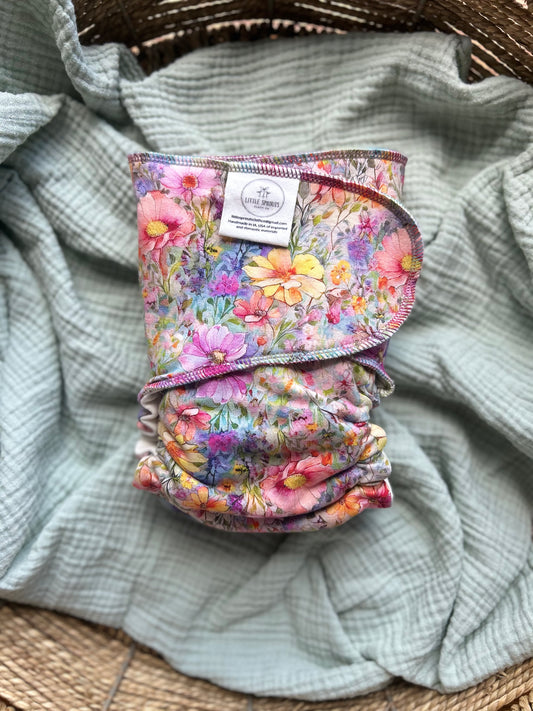 Extended OS/Toddler Snapless Comfort Fitted - Painted Petals
