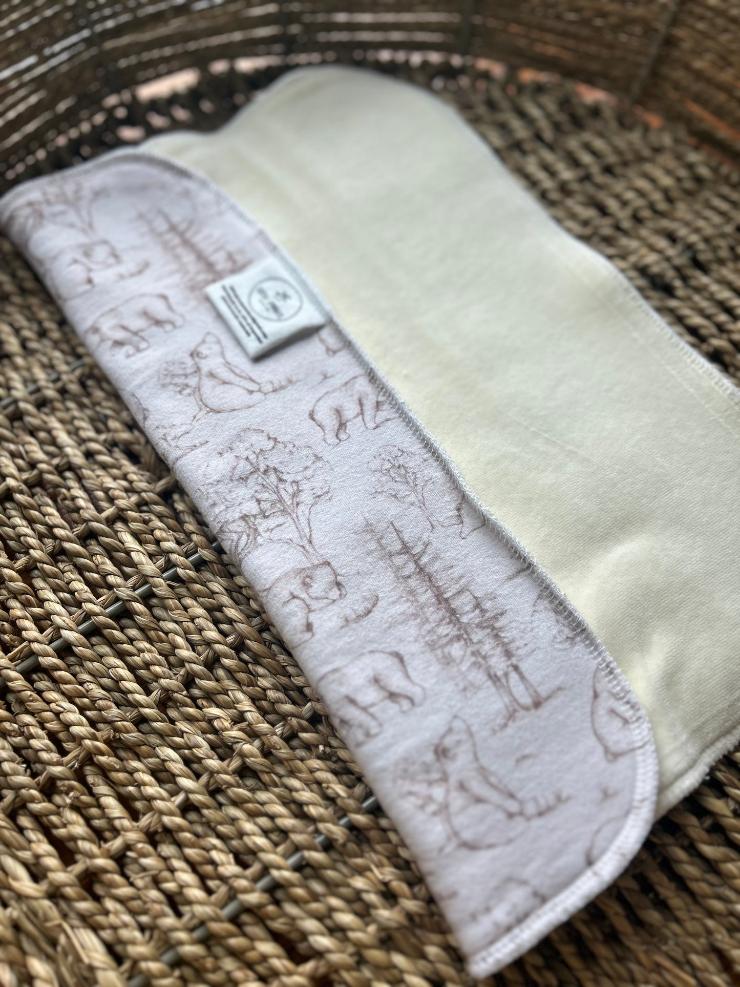 Hemp Cotton Velour Trifold - Little Bear