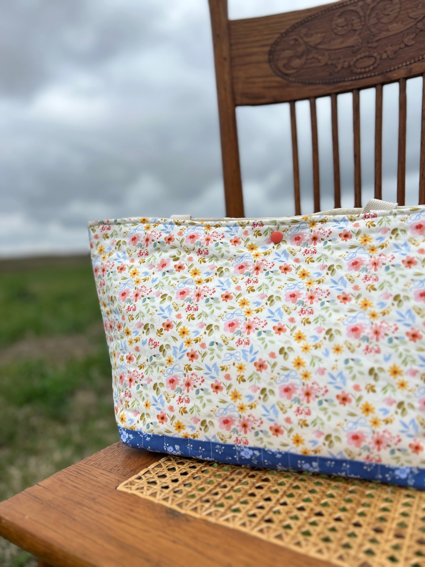 Lullaby Bloom Quilted Cotton Tote (RTS)