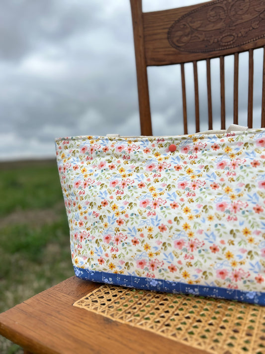 Lullaby Bloom Quilted Cotton Tote (RTS)