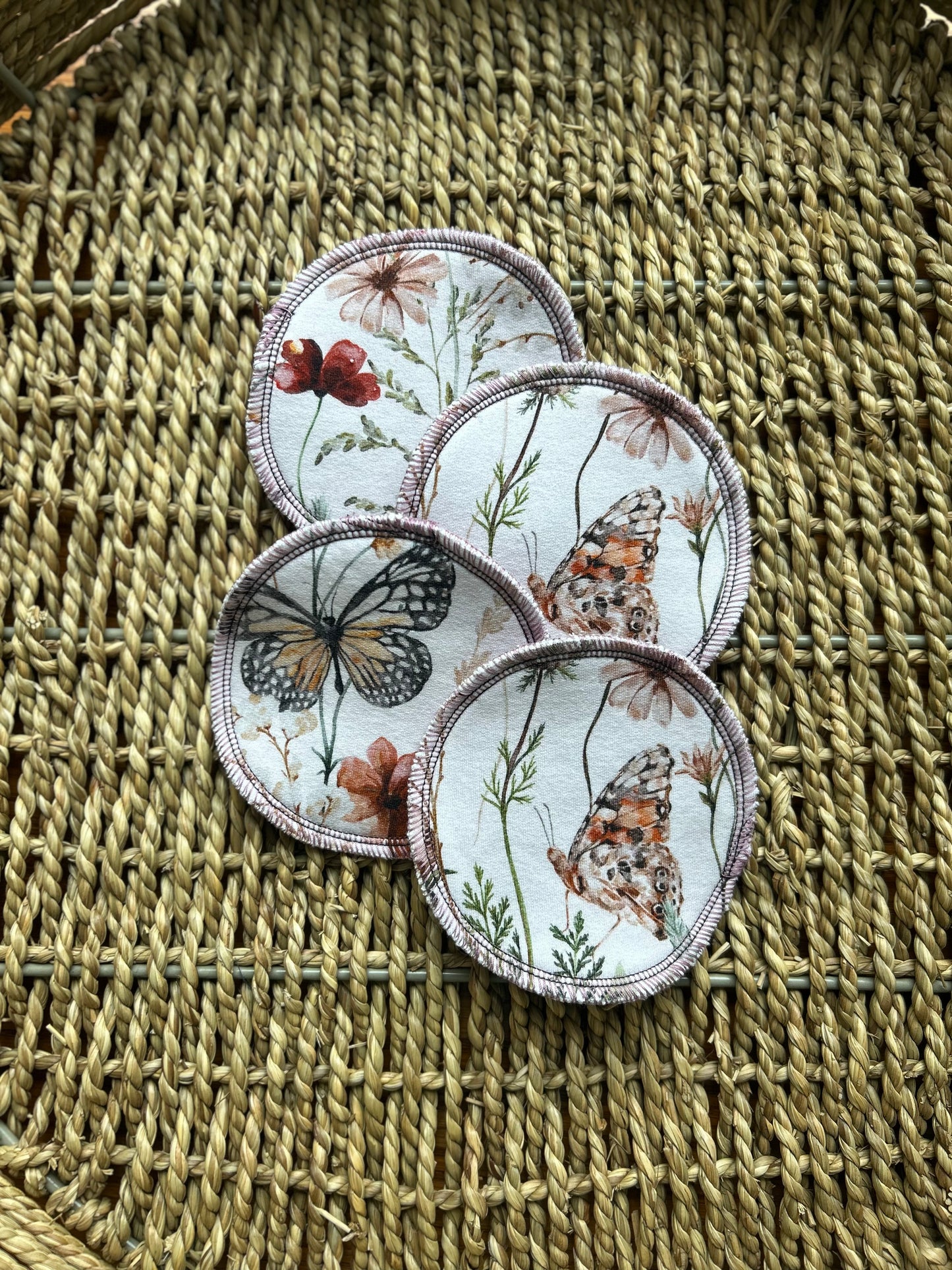 Reusable Organic Cotton FT & Cotton Velour Nursing Pads - Monarch