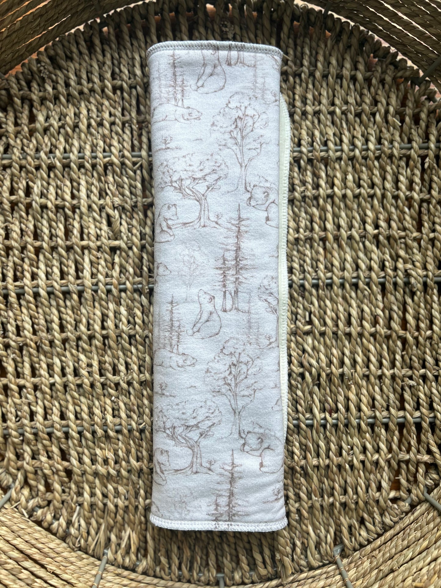 Hemp Cotton Velour Trifold - Little Bear