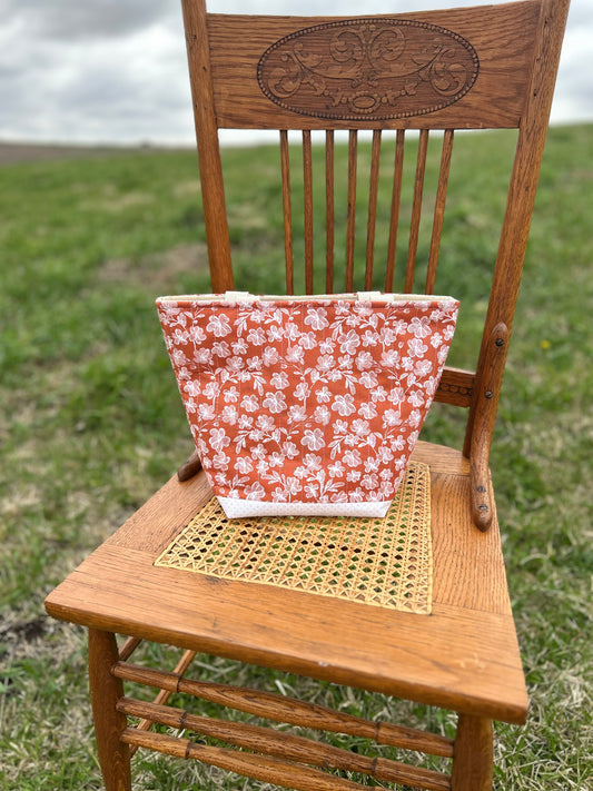 Terracotta Bloom Quilted Cotton Bag