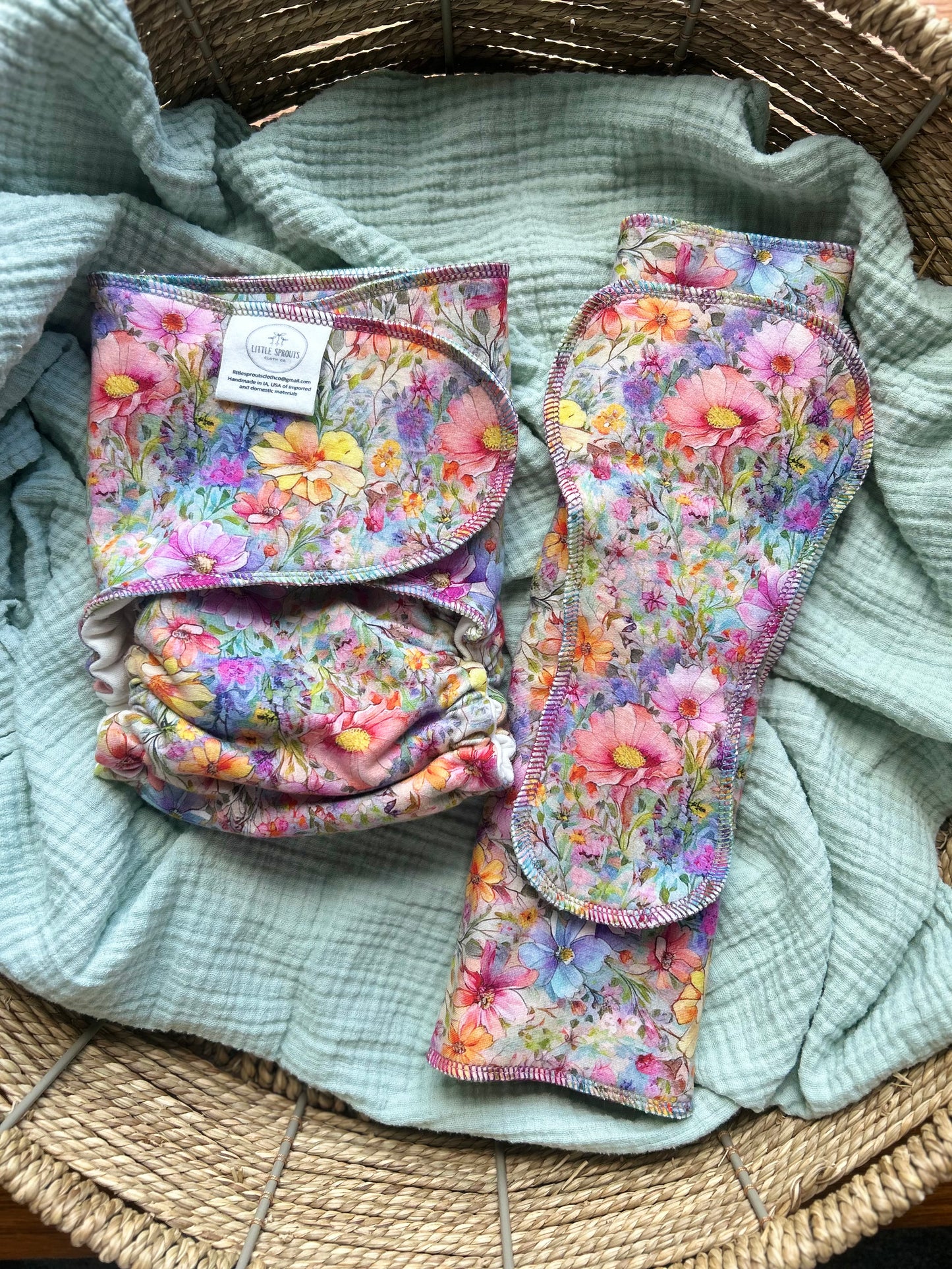 Extended OS/Toddler Snapless Comfort Fitted - Painted Petals