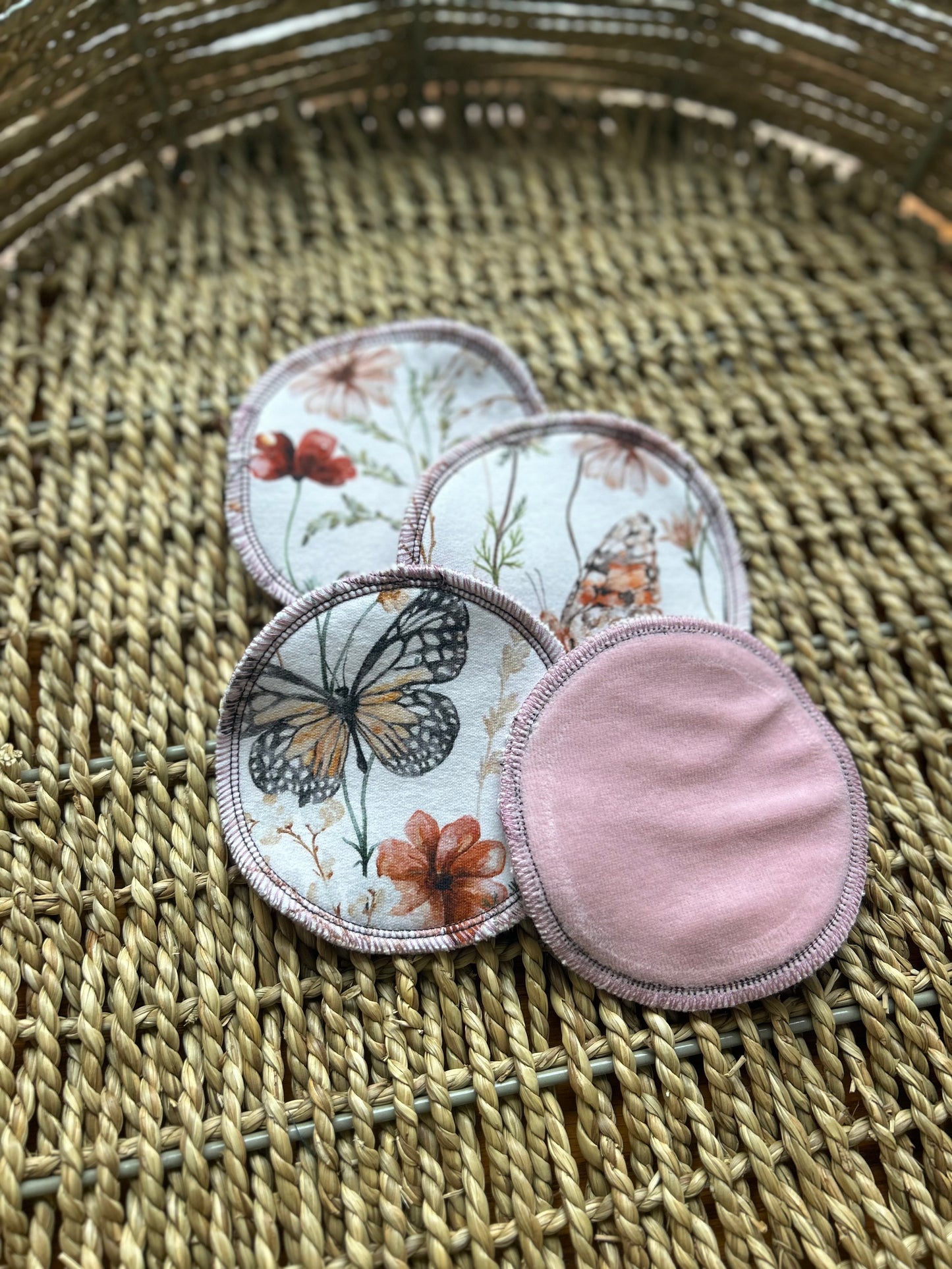 Reusable Organic Cotton FT & Cotton Velour Nursing Pads - Monarch