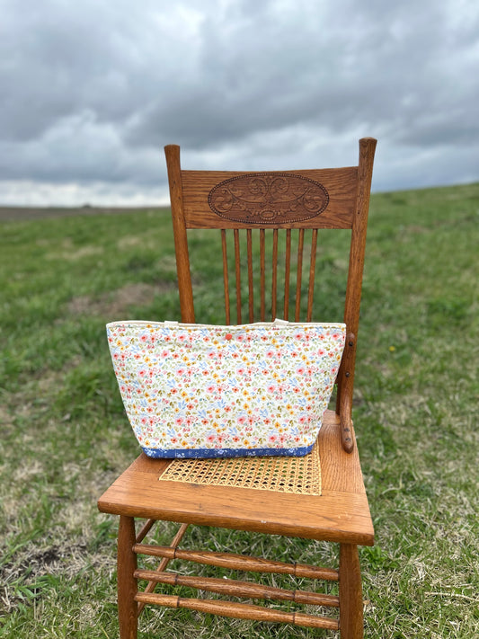 Lullaby Bloom Quilted Cotton Tote (RTS)