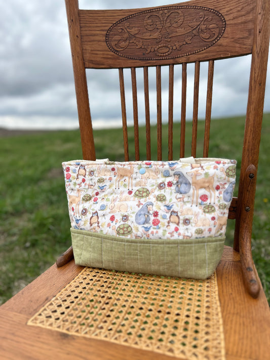 Forest Meeting Quilted Cotton Bible Bag (RTS)
