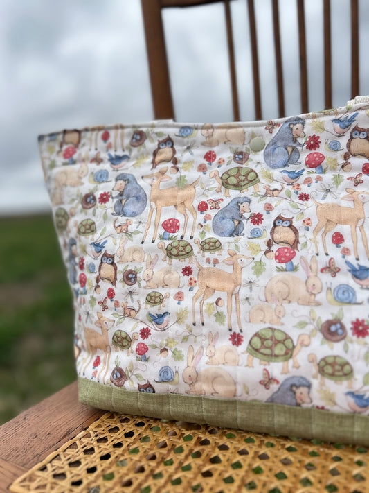 Forest Meeting Quilted Cotton Tote (RTS)