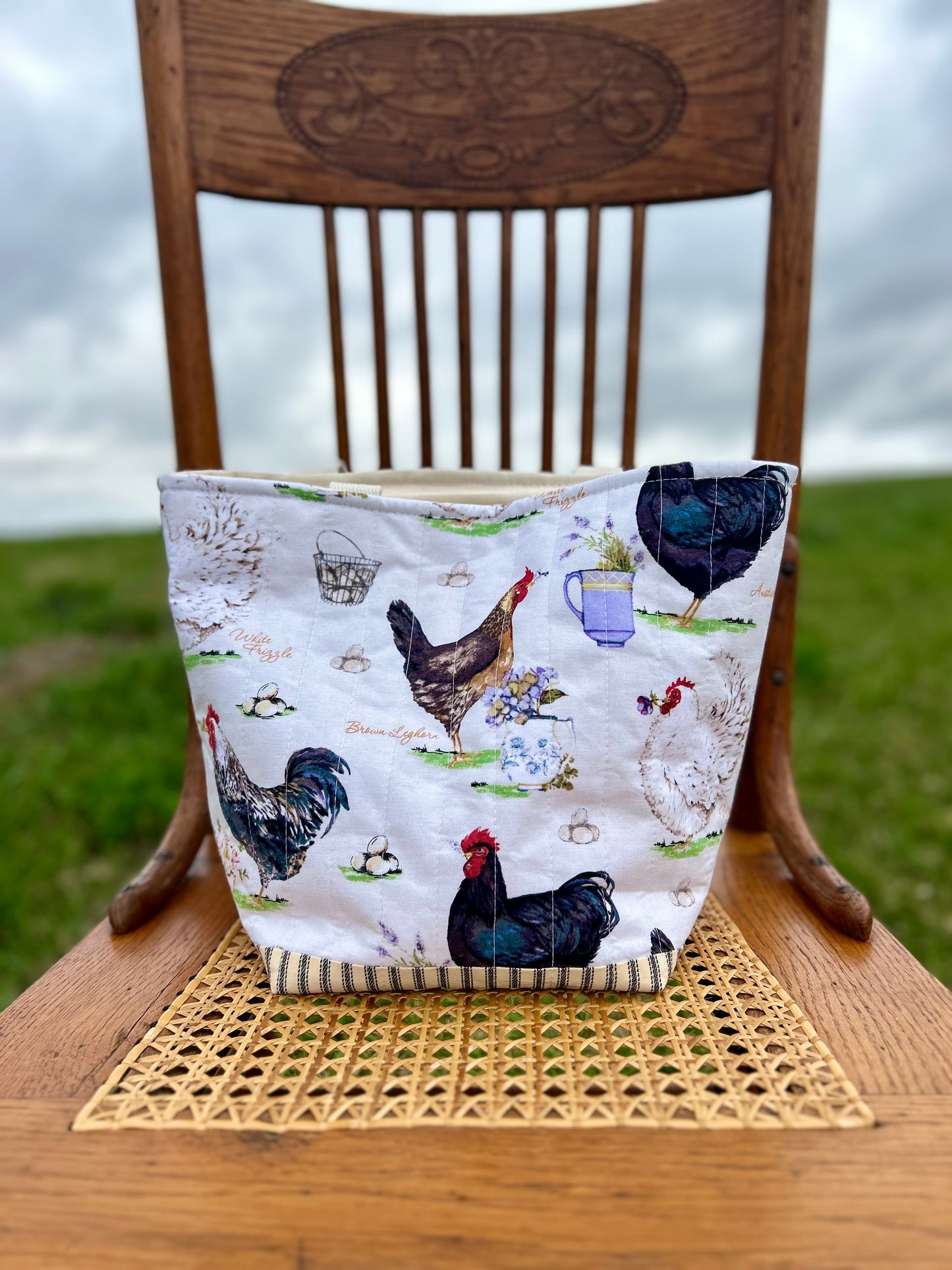 Heritage Henhouse Quilted Cotton Bag (RTS)